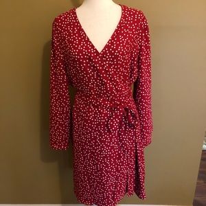 Banana Republic red and white polka dot dress